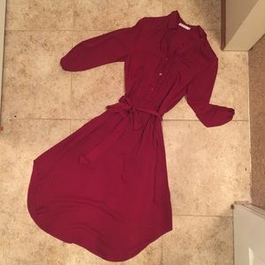 Burgundy long sleeve dress